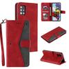 Applicable to Samsung S25 calf pattern splicing leather case A56 retro matte card wallet bracket protective case A27