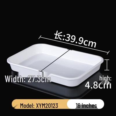 Bílý obdélníkový melaminový servírovací talíř