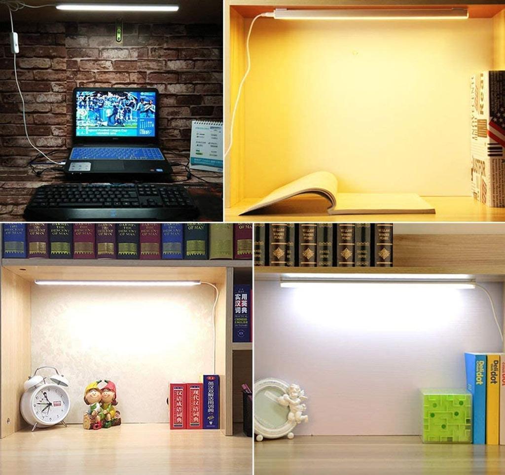 Von 35cm USB LED-Balkenleuchte für Indirekte Einfache Installation ohne Installationsanleitung [Set 2] Küche, Unterregal, Beleuchtung, Dimmbar,