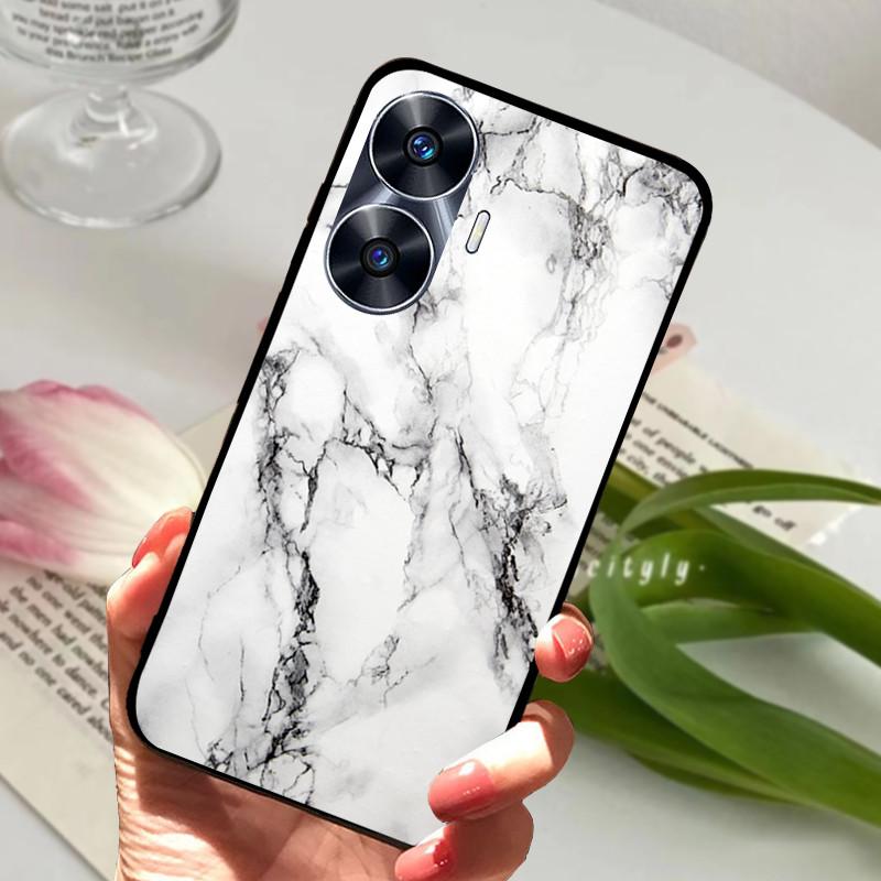 For Realme C55 Case Cool Black Soft Silicone TPU Bumper Protective Phone Case For OPPO Realme C55 C 55 Cover Fundas Shell Coque