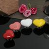 4pcs Heart-Shaped Toilet Flush Buttons with Nail Protectors - Easy Push Tank Switch, Bathroom Accessories, Home Decoration