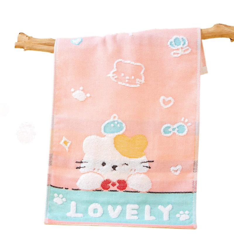 Soft Absorbent Cotton Cartoon Towel for Kids – Skin-Friendly Face Wash Towel, Perfect for Kindergarten and Babies