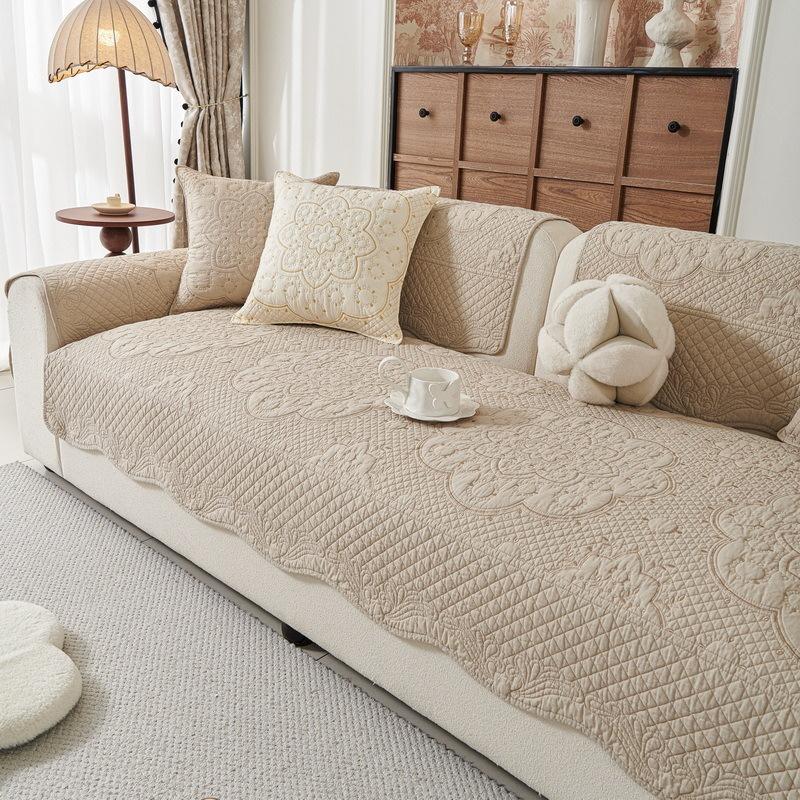 Four Seasons Universal Cotton Sofa Cover for Living Room Simple Irregualr Sofa Towel Non-Slip Sofa Cover Couch Cushion 