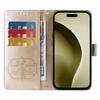 For iPhone 16 Pro Leather Case Butterfly Floral Imprint Wallet Stand Cover