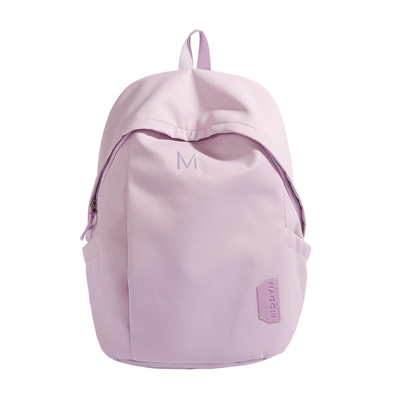 Schoolbag Korean version ins simple backpack women's high-value girl light travel backpack solid color new student schoolbag