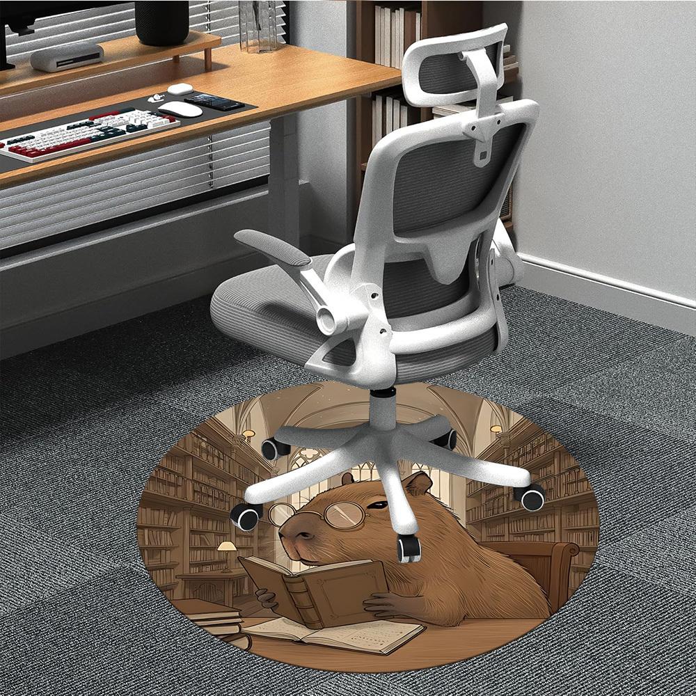 

1pc Capybara Reader Chair Carpet for Office, Non-slip, Soft and Durable Leisure Rug, Perfect for Office, Living Room yy251103114 80cm by 80cm