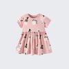 Girls Summer Round Neck Short Sleeve Dress Cute Princess for Toddlers and Kids