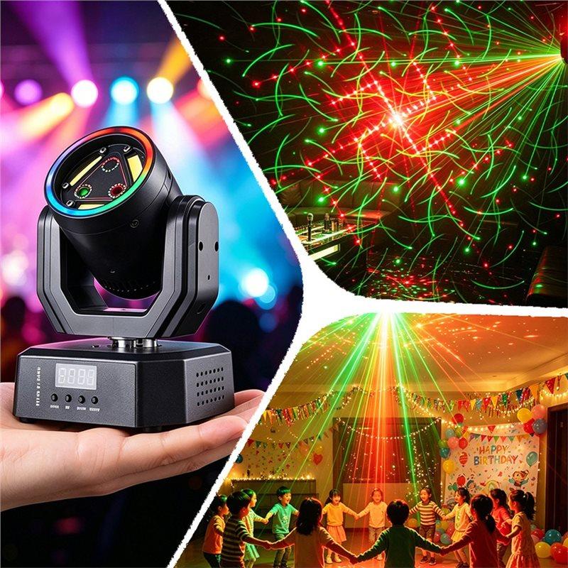 A25F-Moving Head RGB LED Effect Light DMX512 Sound Activated Laser Strobe For DJ Disco Party Club Stage Show