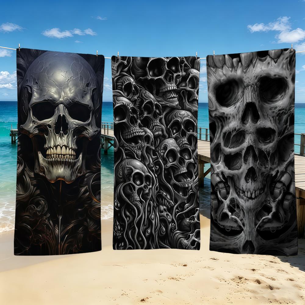 Skelett Totenkopf Mode Cooles Handtuch Für Outdoor Camping Strandtuch Super Saugfähig Schnell Trocknend Sommer Handtuch
