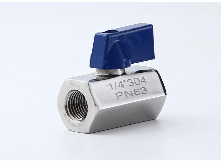 304 Stainless Steel Mini Manual Ball Valve with Male & Double Female Threads