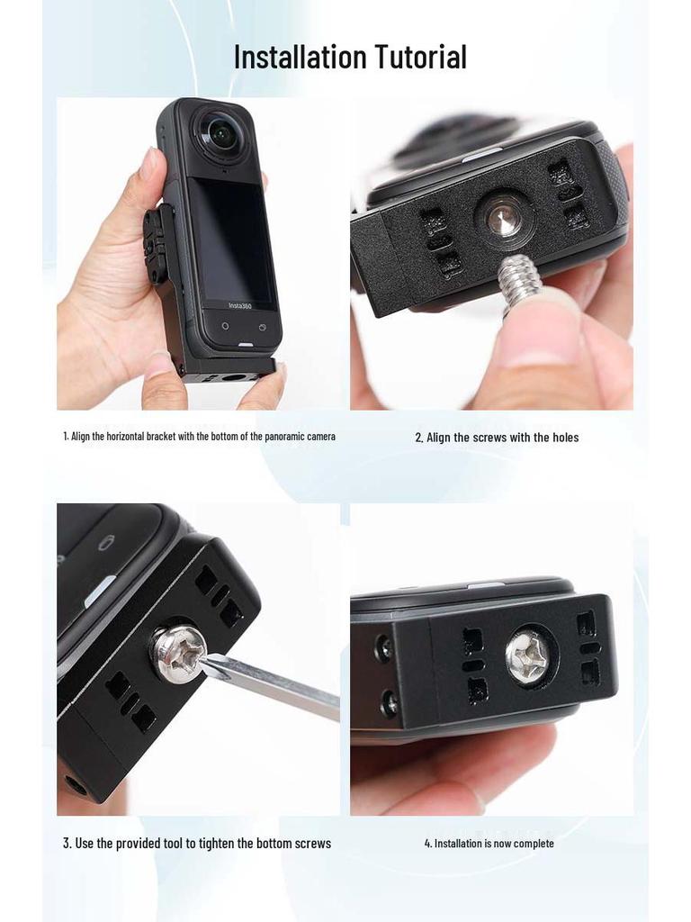 Clip Staffa di Montaggio Orizzontale Insta360 X3/X4/X5 per Action Cam