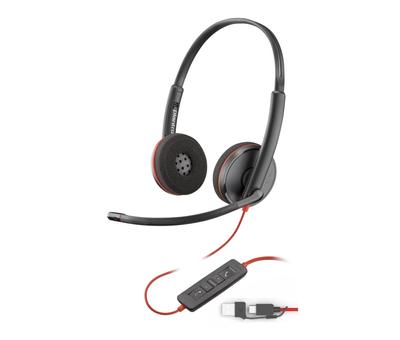 Poly Wired Headset Blackwire 3220 Noise Canceling with Microphone Lightweight Year Manufacturer Windows Mac Chrome Web Conference Earphones Microphone