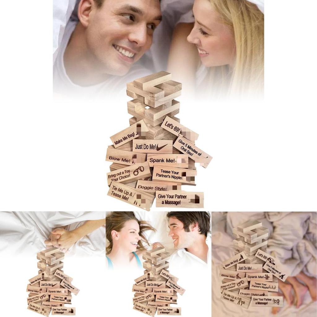 Hra Věž z kostek Moderní Minimalistická Romantický Rande Stohovací Hra 48 Dílků