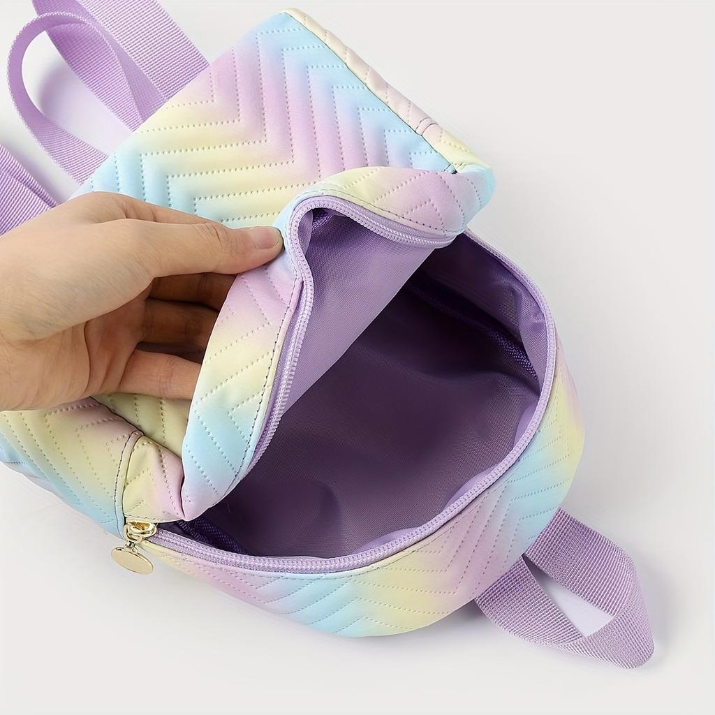 Cute Color Striped Mini Backpack, Women's Fashion Casual Travel Commuter Bag
