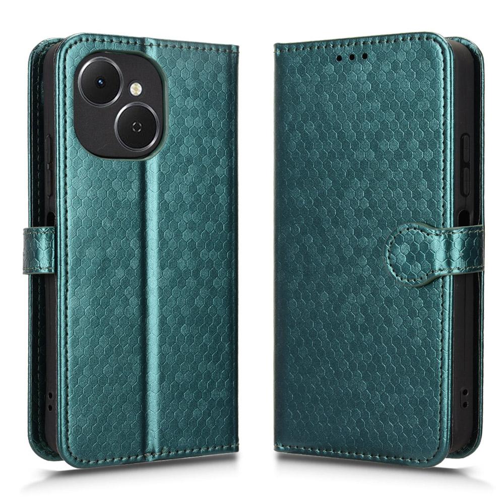 For TECNO Spark 40C Wallet Case Dot Pattern Imprint PU Leather Phone Cover with Wrist Strap