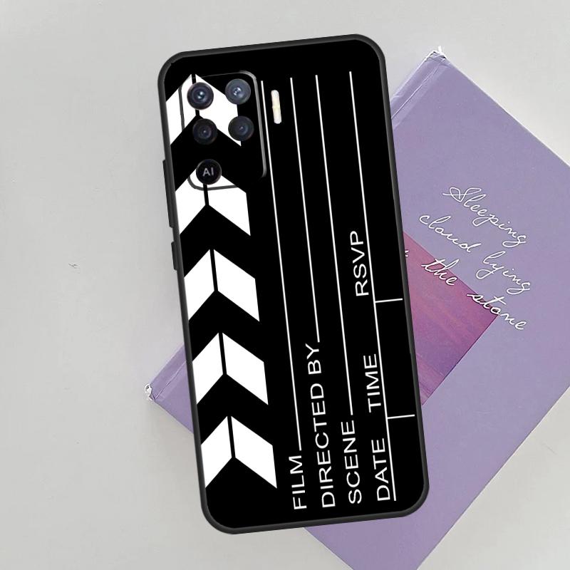 

Film Movie Clapper Board Case For Oppo A15 A16 A17 A52 A72 A76 A96 A74 A94 A53 A54S A57S A58 A78 A98 A77 Phone Cover OPPO A98 5G