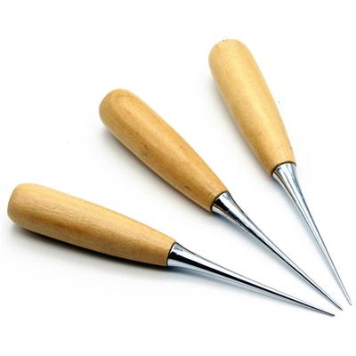 5x Wooden Handle Sewing Awl Stitcher Hole Maker Punch Tool for Leather Craft