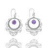 Chunky But Lightweight Natural Amethyst Earrings | Vintage-Style 925 Sterling Silver Statement Piece for Women