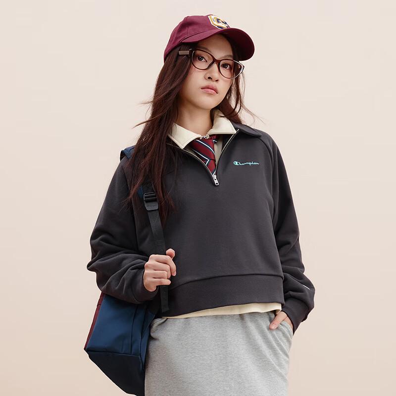 Champion Women's Raglan Half-Zip Polo Sweatshirt