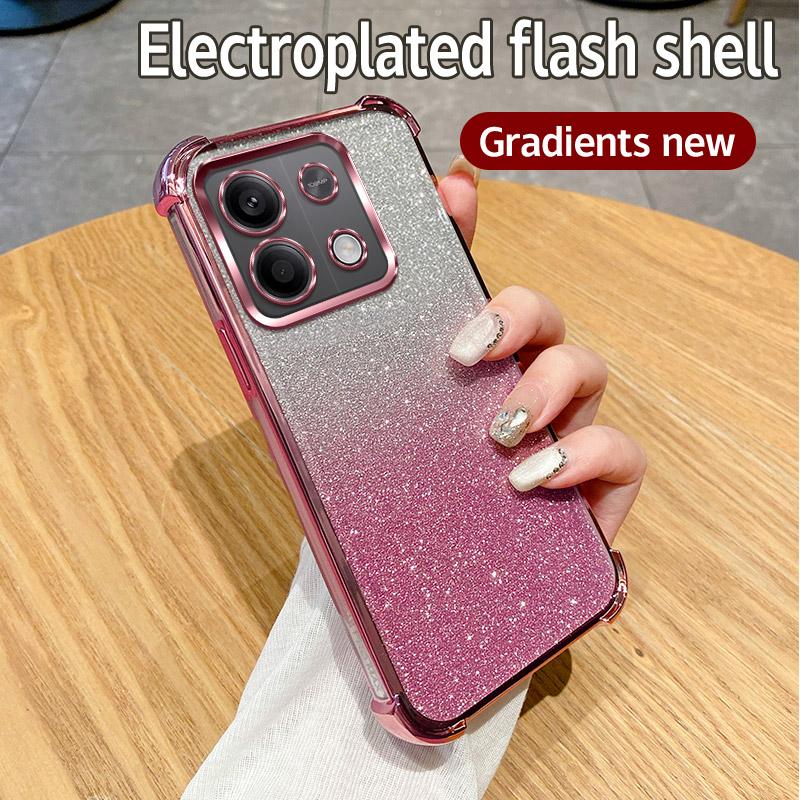 Clear Shockproof Glitter Phone Case For Xiaomi Redmi Note 9 10 11 12 13 14 Pro 9S 10S 11S 10T 10A 9A 9T 9C 10C 12C 13C 14C Cover