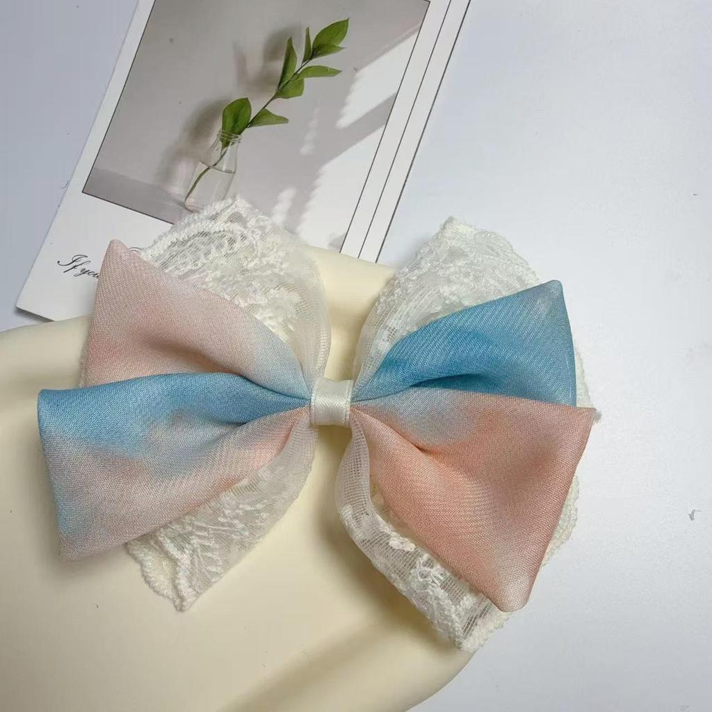 Korean Lace Chiffon Bow Hair Clip: Stylish, Versatile Spring Clip for Girls