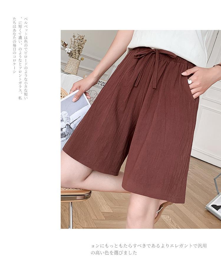 Cotton And Linen Five Trousers Female Summer Breathable Trousers Casual Wide-legged Trousers Loose Large Size