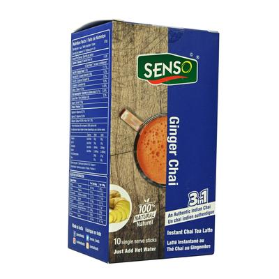 Tea with Ginger 3 In 1 (10 Sticks, 14 G), Ginger Chai 10 Sticks 3 In 1, Senso