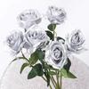 1pc Silk Rose Simulated Rose Bouquet DIY Floral Materials Realistic Artificial Flowers Gold Soft Wedding Bouquet