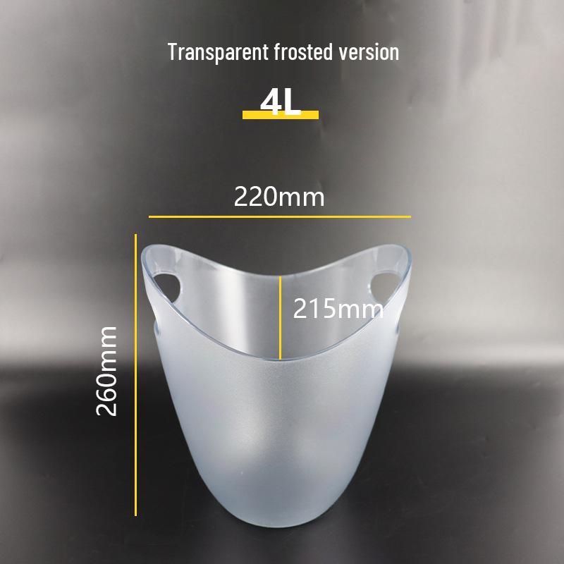 Yuanbao Transparent Plastic Ice Bucket for Wine, Beer, and Champagne - Handheld with Ears