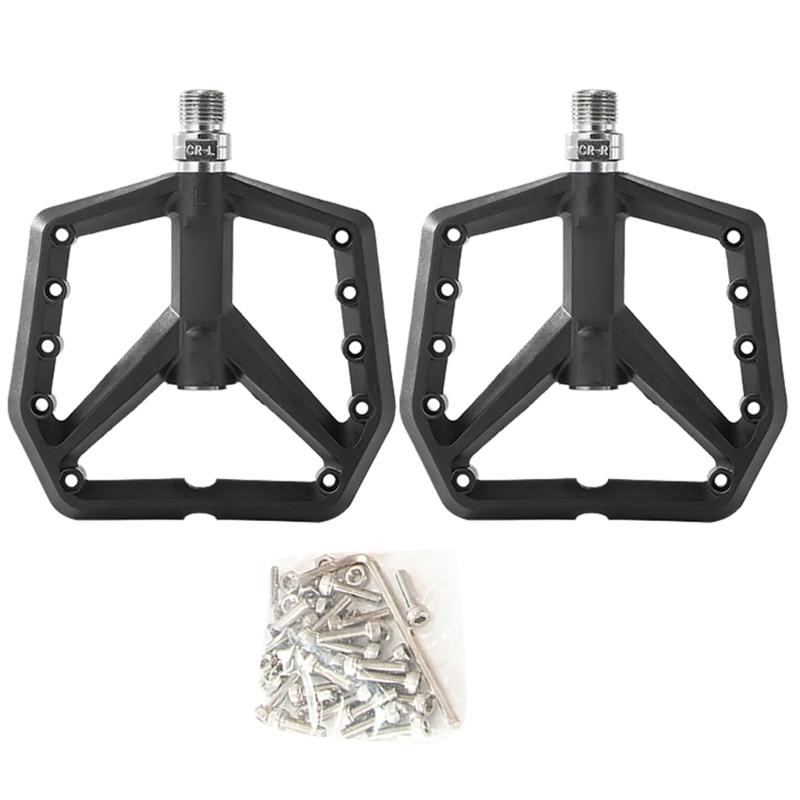 

Nylon Bicycles Flat Pedals Nonslip Wide Flat Pedals Sealed Bearings Light Weight Cycling Platform Pedals Easily Install чорний