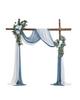 VEVOR Artificial Wedding Arch Flowers Kit, Blue Wedding Arch Flowers with Drapes Kit (Pack of 4) - 2 Pcs Floral Arrangement, 2 Pcs Sheer Drapes