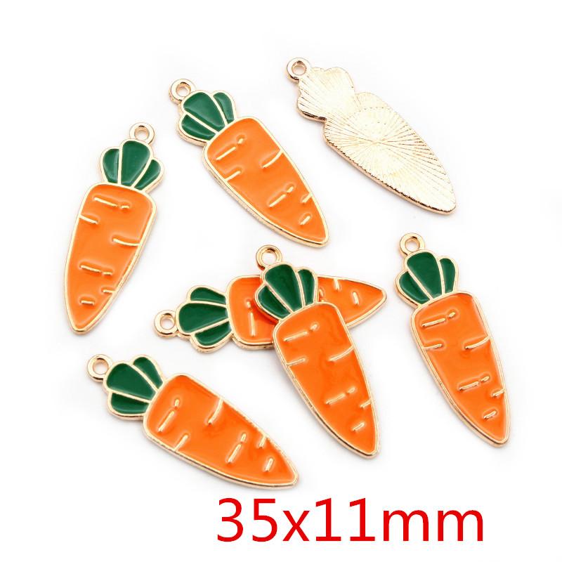 10pcs/lot Fruit Enamel Metal Charms Apple Orange Carrot Pendant for DIY Necklace Bracelet Jewelry Making Findings Supplies
