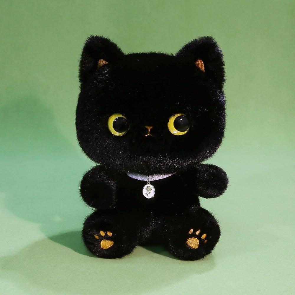 Stuffed Animals Black Cat Plush Toy Kawaii Cat Table Doll Creative Siamese Cat Doll  Kids Gifts