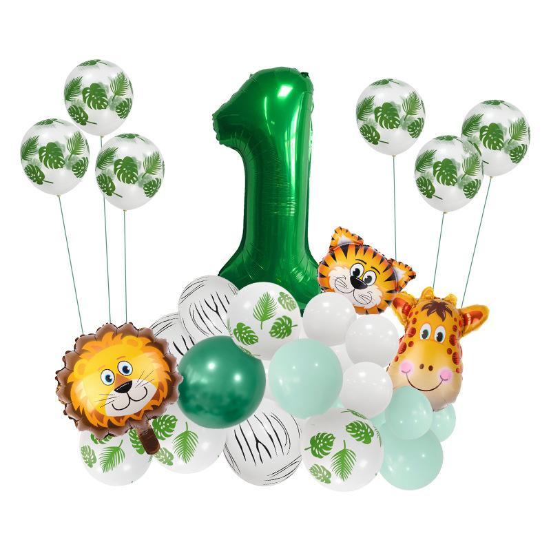 

Cute jungle animal balloon set animal theme 32 inch digital baby children s birthday party decoration Animal Green Digital Set 1