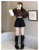 2024 Wool High-Waisted Wide-Leg Shorts for Women - Autumn/Winter Sequin Casual Pants with Boots