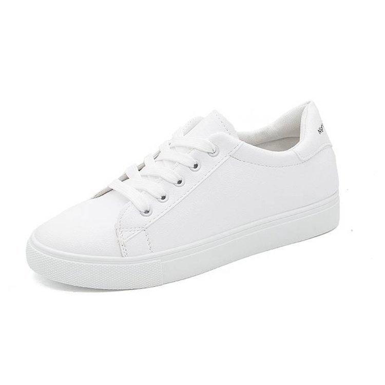 Thick-soled 22 spring and autumn new white student round head board shoes street single shoes