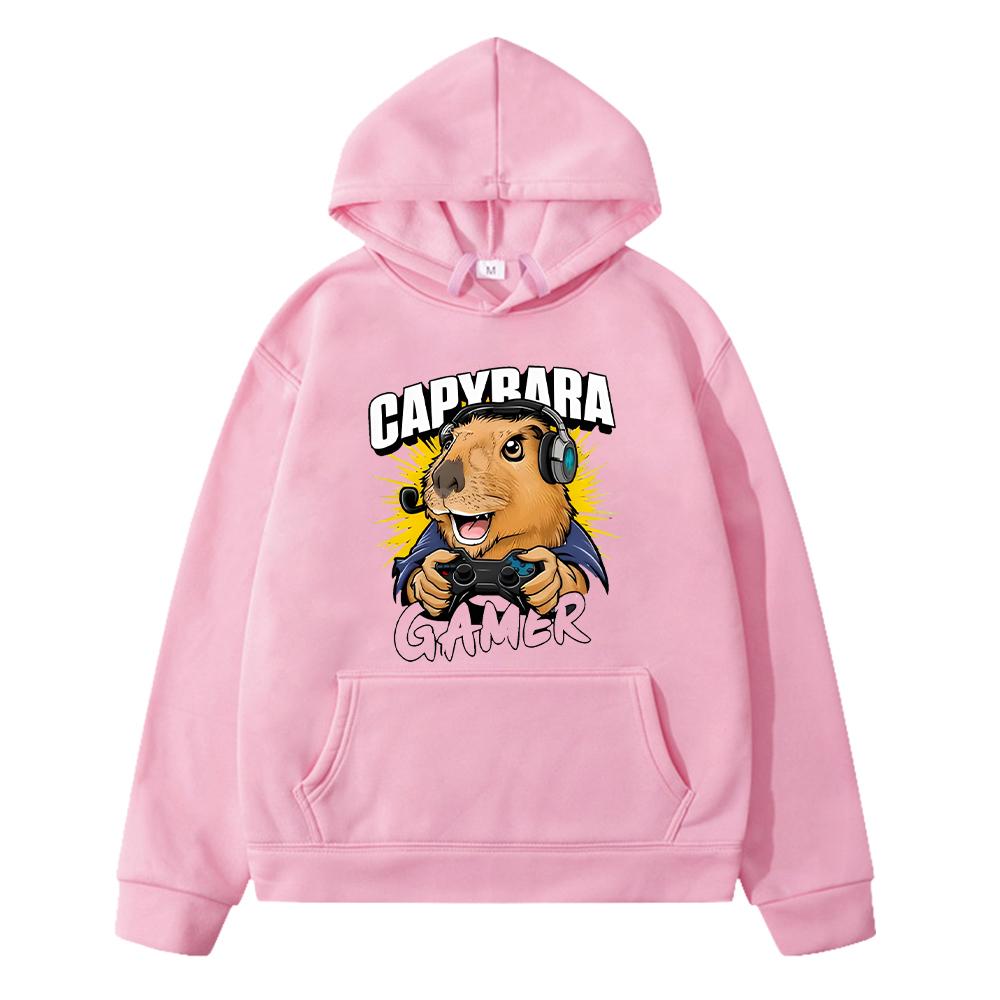 

капибара осенний принт худи флисовый свитшот мальчик пуловер капибара каваи аниме худи куртка y2k толстовка детская одежда для девочек 130 розовый