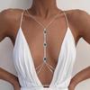 Exaggerated Rhinestone Emerald Bikini Body Chain - Women's Sexy Fashion