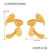 Ensemble de Boucles d'Oreilles Géométriques en Acier Titane Plaqué Or 18 carats avec Imitation Perle