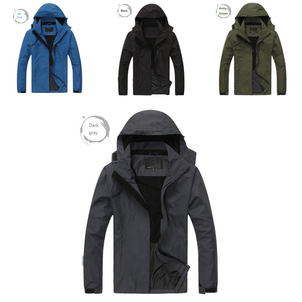 Premium Quality Thin Outdoor Men's Large Size Hooded Windproof Waterproof Jacket