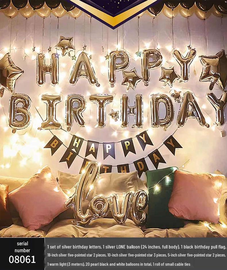 18th Birthday Party Aluminum Balloon Set - Wall Decoration Background