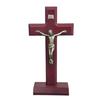Wooden Catholic Crosses with Stand Tabletop Wall Mount Religious Decoration Tabletop Ornament Prayer Religious Gift