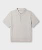 Teildeon Dickie Short Sleeve Boucle Yarn Knit Polo Shirts Light Gray