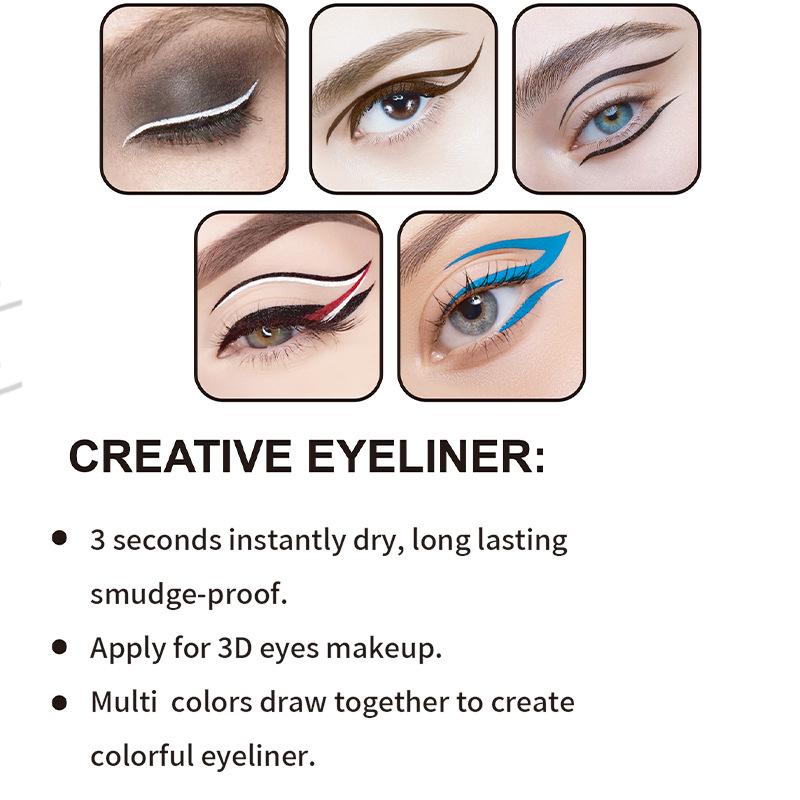 YOUNG VISION 5 Colour Set Square Water Smudge-proof Sponge Tip Eyeliner One Shot Eyeliner