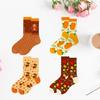 Women's Autumn Themed Socks with Thanksgiving Designs Maple Leaves Turkeys Pumpkin Prints Men's Cotton Crew Socks Gift