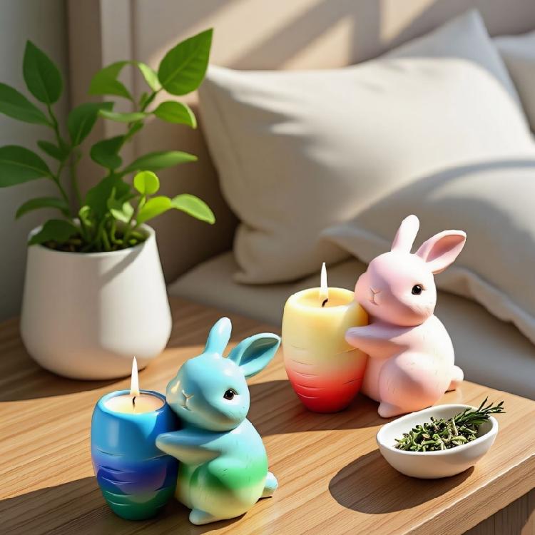 Reusable Silicone Carrot Planter Mold With Rabbit Theme DIY Resin Casting Craft Tool Decorative Tray Making Supplies