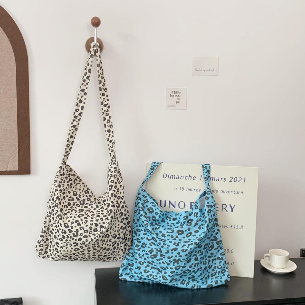 Dámska crossbody taška Tote s leopardím vzorom a veľkou kapacitou - Trendový kórejský štýl 2025