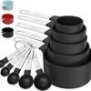 10-Piece Stainless Steel & Plastic Measuring Cup and Spoon Set for Baking and Cooking