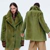 European station imitation fur coat women's medium and long Rex rabbit plush jacket retro European and American style casual and versatile