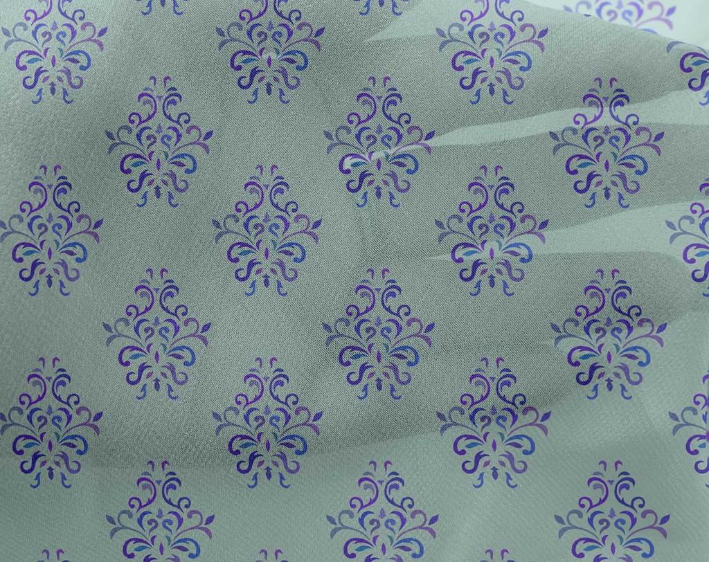 oneOone Georgette Viscose Bluish Violet Fabric Block Sewing Craft Projects Fabric Prints By Yard 42 Inch